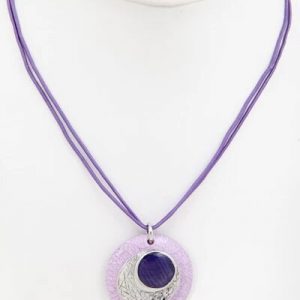 Purple Disk Necklace