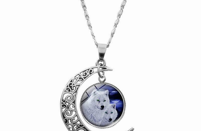 Purple Wolf Moon Necklace