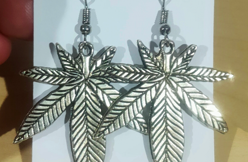 Marijuana Weed Leaf Earrings